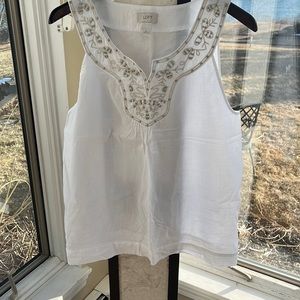 LOFT 100% cotton. Lovely and light casual or dressy.